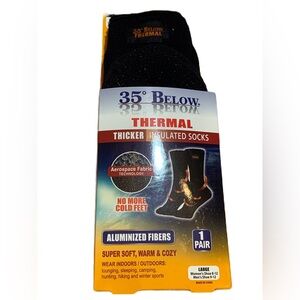 35° Below Thermal Insulated Socks (Large, Black) Super Soft Warm & Cozy. NEW